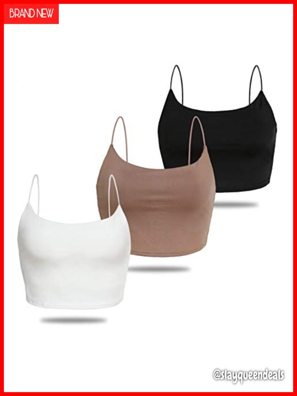 Women's Double Layer Crop Tank Top Spaghetti Strap Slim Fit Cami